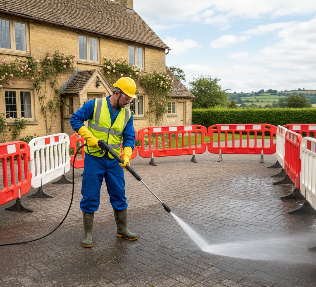 Driveway pressure washing